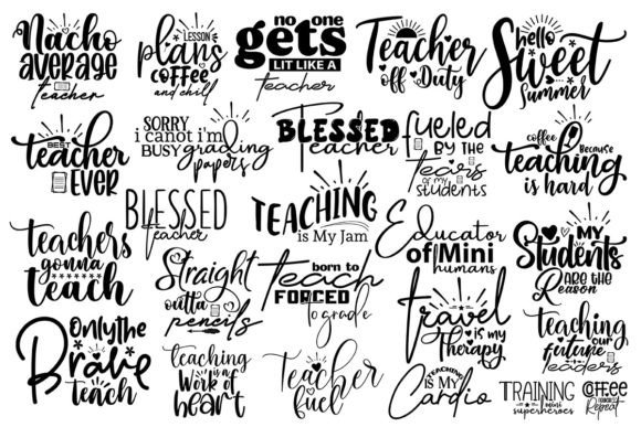25 Teacher SVG Bundle: Back to School Graphics & T-Shirt Designs
