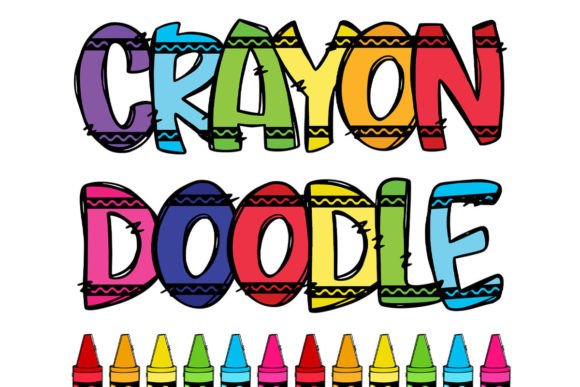 Back to School Crayon Alphabet Doodle: Graphics for Crafts & Content