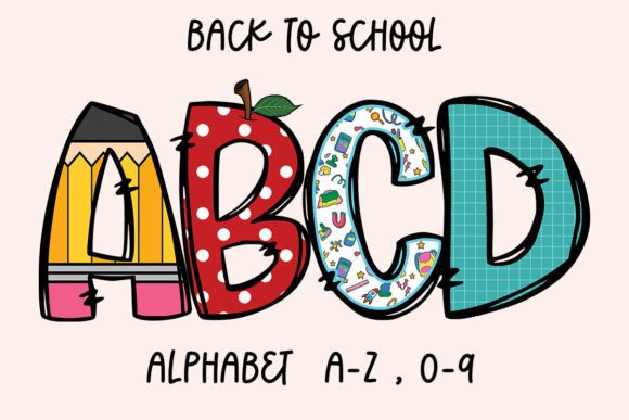 Back to School Doodle Alphabet Letter: Graphics for Crafts