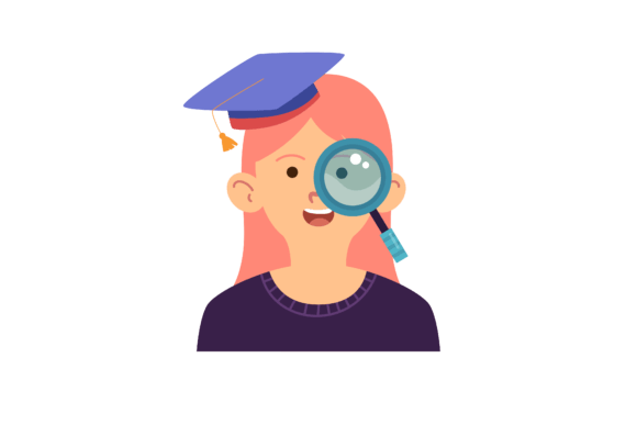 Back to School Girl with Graduation Hat Graphics