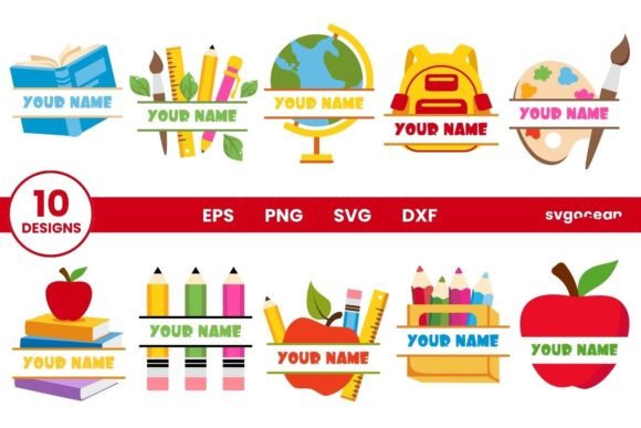 Back to School Monogram SVG Bundle: Graphics for Crafts & Branding