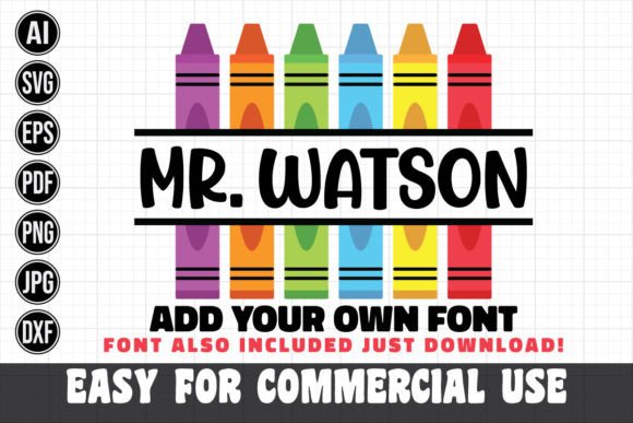 Back to School Split Crayon Monogram SVG: Graphics & Crafts Asset Review