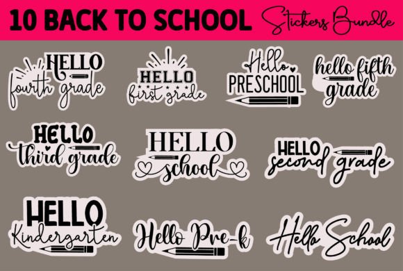 Back to School Stickers Designs Bundle: Graphics for Crafts & Content