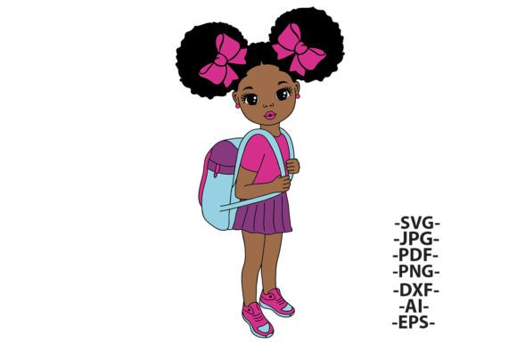 Back to School SVG: Girl with Backpack Graphics