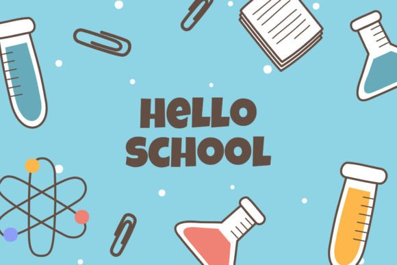 Blue Background Back to School Science Graphics & Backgrounds