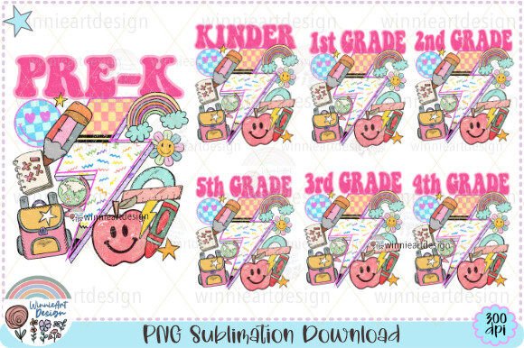 Bundle Back to School PNG Graphics for T-Shirt Designs