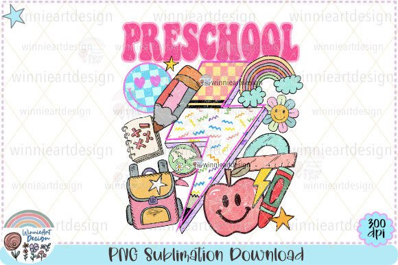 Preschool Retro Groovy Back to School Graphics