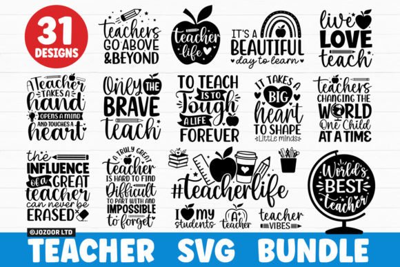 Teacher Back to School SVG Bundle: Graphics for Crafts & Branding
