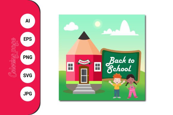 Vector Illustration Back to School: Graphics & Coloring Pages