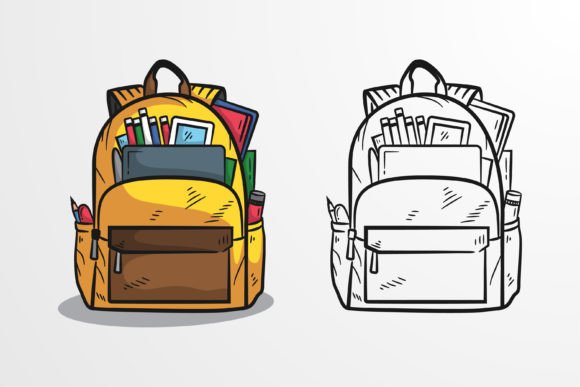Yellow Bag Illustration Retro Style: Graphics & Illustrations for Local Branding